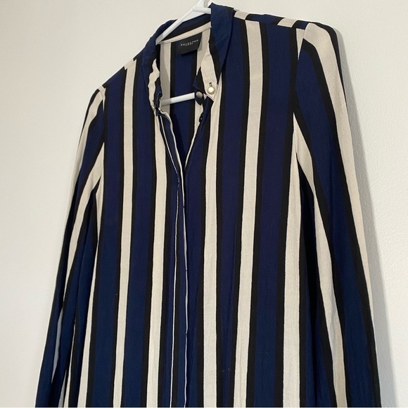 Selected Femme Long Sleeves Shirt Blue and White Stripe Dress Size EU34 - Picture 4 of 11